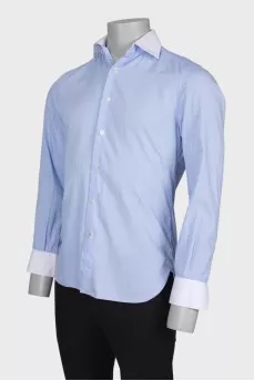 Men's blue checked shirt