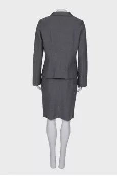 Wool gray suit with skirt