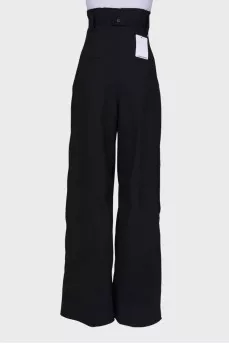 Black palazzo trousers with tag