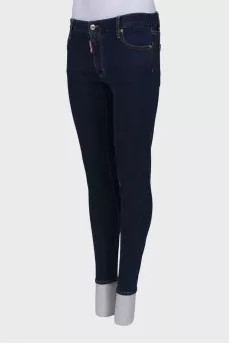 Navy blue straight fit jeans
