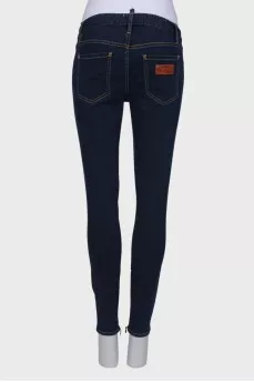 Navy blue straight fit jeans