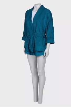 Turquoise corduroy suit