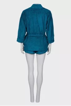 Turquoise corduroy suit