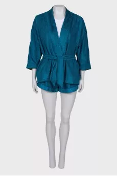 Turquoise corduroy suit