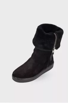 Padded suede boots