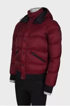 Men's burgundy down jacket
