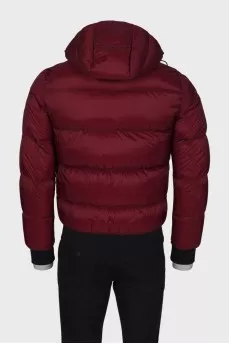 Men's burgundy down jacket