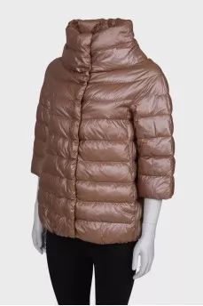 Gold-coloured cropped sleeve jacket