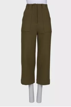 Green palazzo trousers