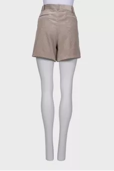 Pleated corduroy shorts
