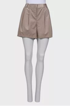Pleated corduroy shorts