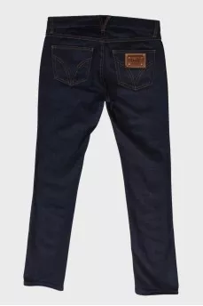 Navy blue straight fit jeans