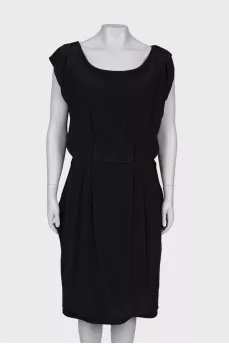 Black wool sheath dress