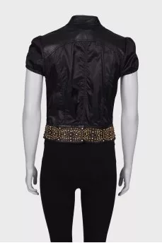 Black studded vest