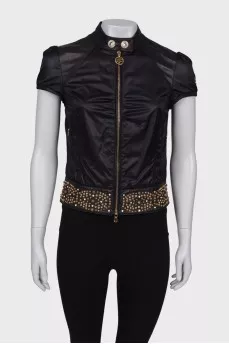 Black studded vest