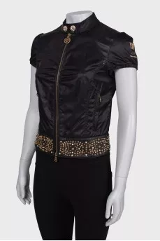 Black studded vest