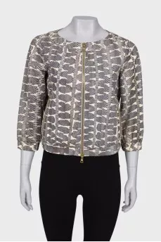 Windbreaker with snakeskin effect