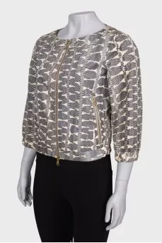 Windbreaker with snakeskin effect
