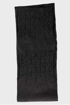 Charcoal merino wool scarf