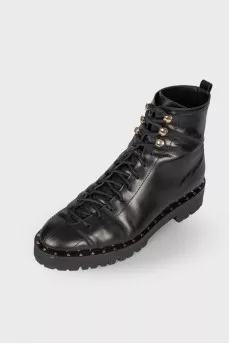 Studded leather boots