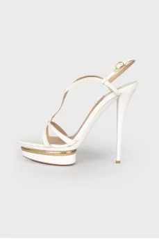 Leather sandals with gold-tone hardware