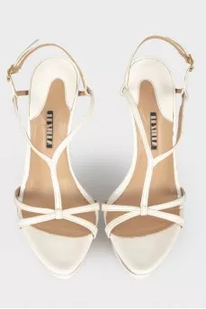 Leather sandals with gold-tone hardware