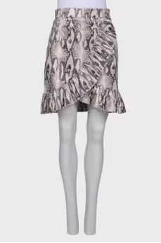 Snakeskin embossed skirt