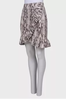 Snakeskin embossed skirt