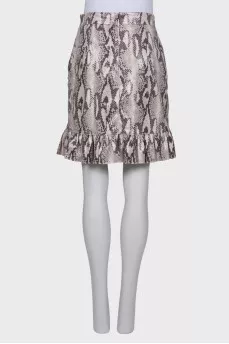 Snakeskin embossed skirt
