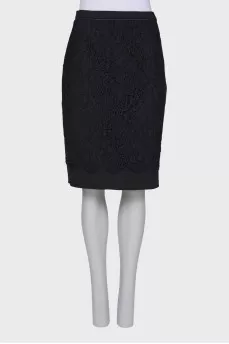 Wool skirt with lace and tag