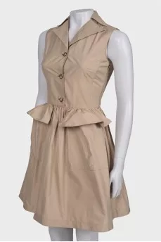 Beige dress with lapels