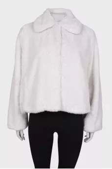 Cropped white coat