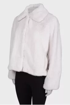 Cropped white coat