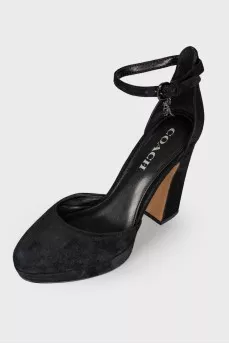 Suede high heels