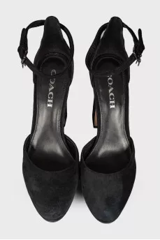 Suede high heels