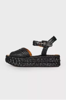 Woven platform sandals