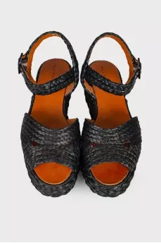 Woven platform sandals