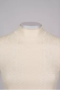 Beige patterned long sleeve shirt