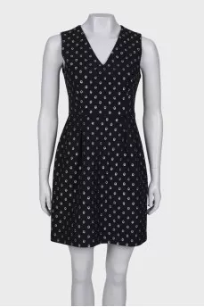 V-neck silk dress