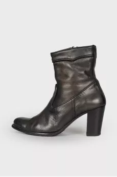 Black leather boots