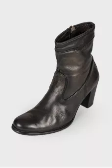 Black leather boots