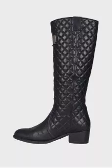 Quilted leather boots