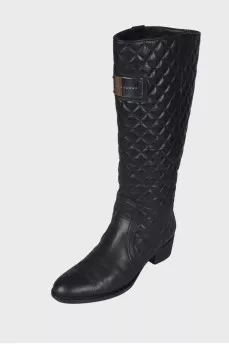 Quilted leather boots