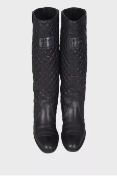 Quilted leather boots