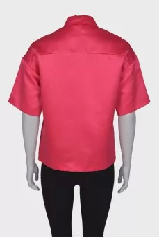 Satin blouse with tag