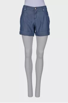 Blue shorts with rhinestones on the back