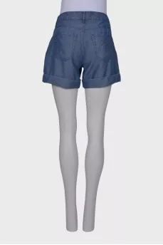 Blue shorts with rhinestones on the back