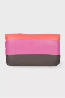 Textile clutch with a bow