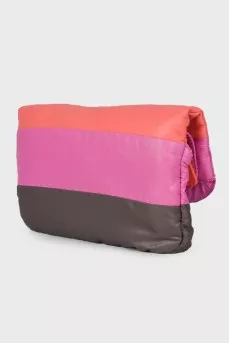 Textile clutch with a bow