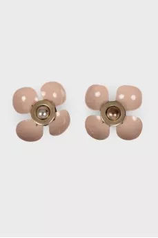 Flower-shaped clip-on earrings
